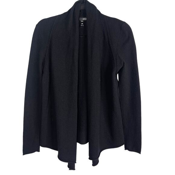 Aqua Cashmere Womens XSmall XS Black Cashmere Draped Open Front Cardigan Sweater - Picture 1 of 7